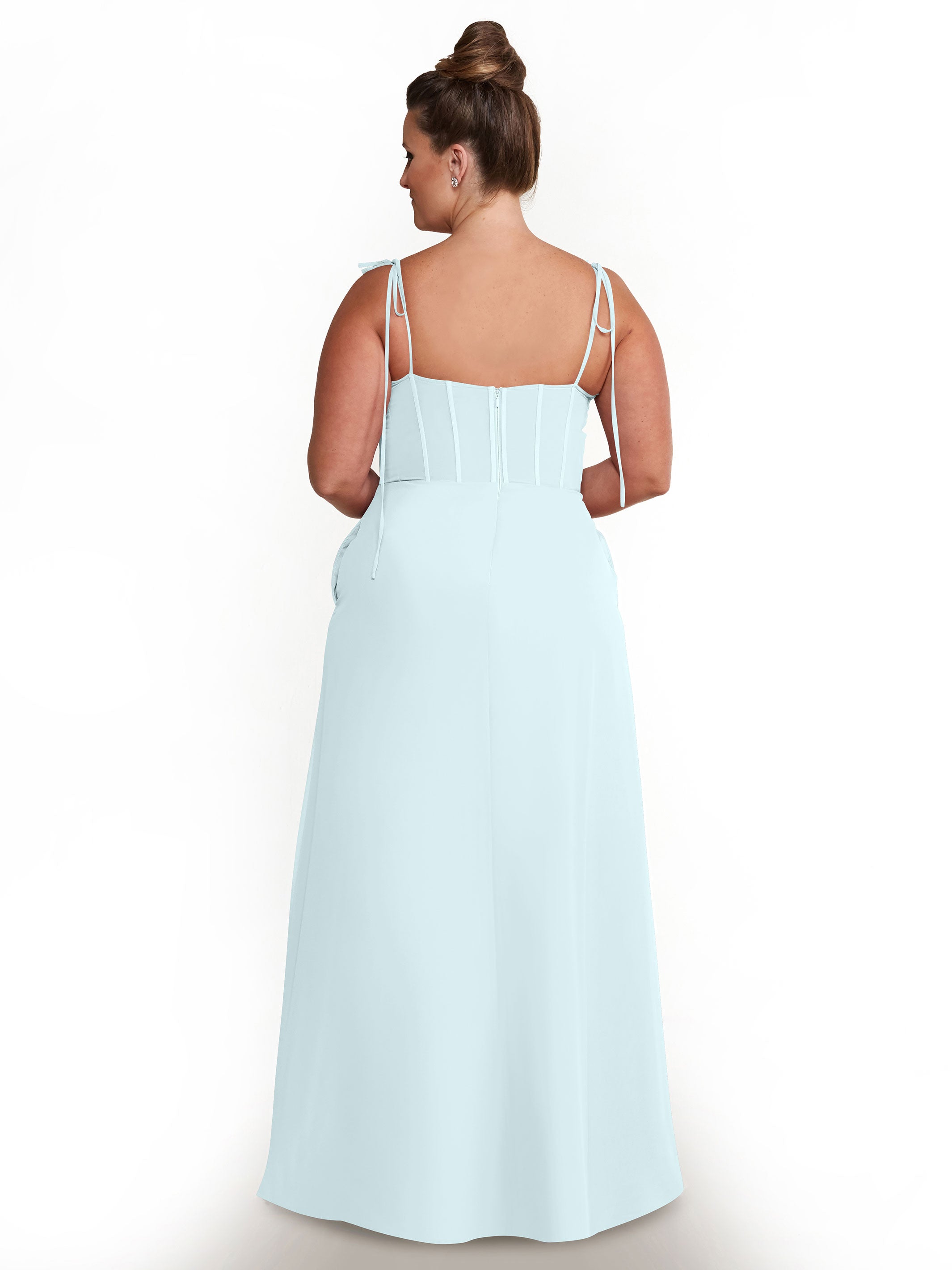 Elegant 80144 Chiffon A-Line Bridesmaid Dress with V-Neck & Spaghetti Straps - Perfect for Weddings, Formal Events & Special Occasions