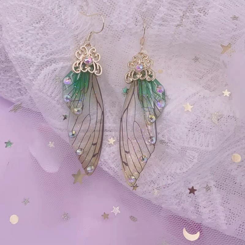 Colorful Butterfly Dangle Earrings for Women - Multicolor Simulated Wing Hook Earrings - Fashion Insect Drop Jewelry - Perfect for Summer, Weddings, Birthdays & Party Gifts