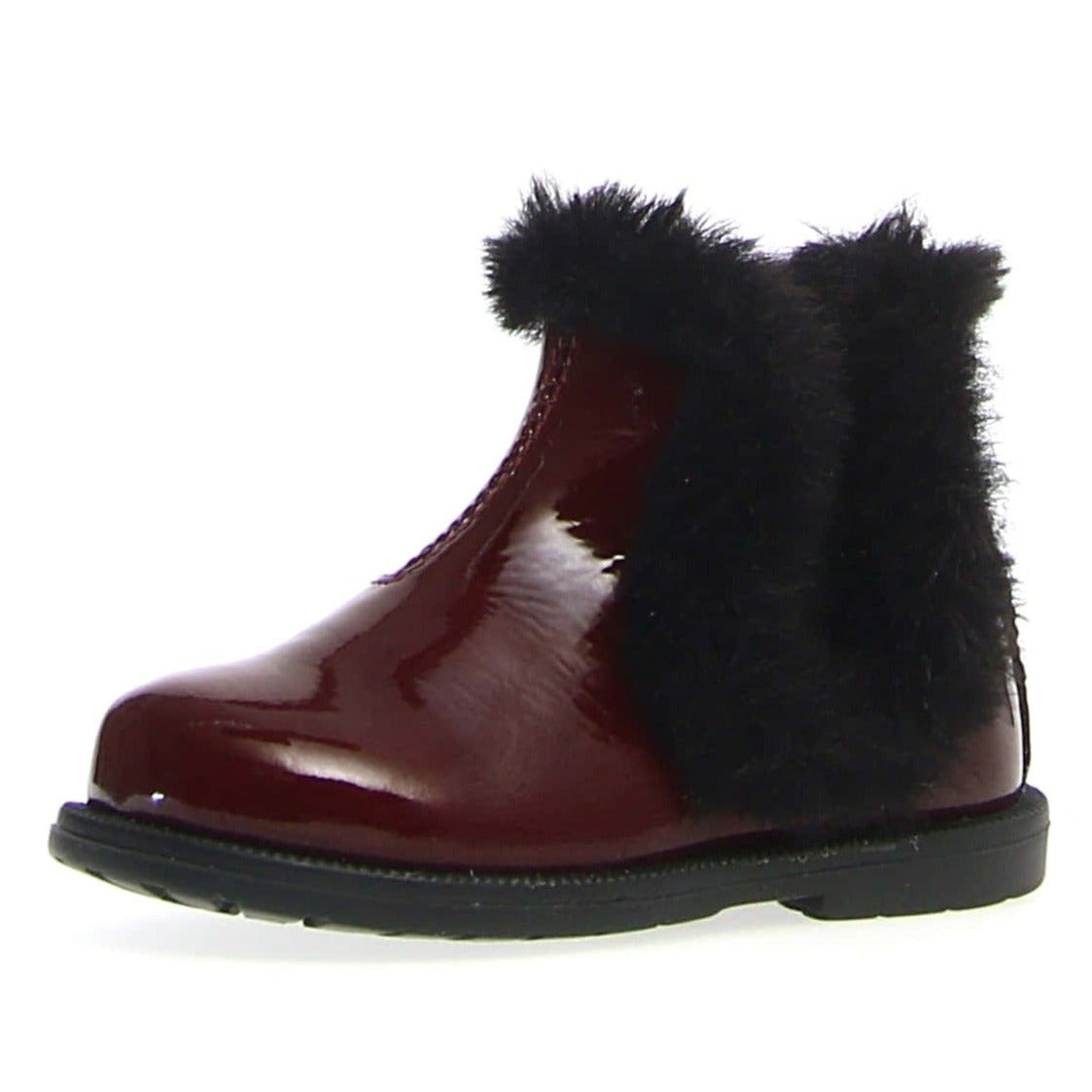Falcotto Girls Winter Boots with Wooden Sole & Faux Fur Lining - Warm & Stylish Bordeaux Shoes for Toddlers & Kids - Perfect for Snow, Outdoor Play & Cold Weather