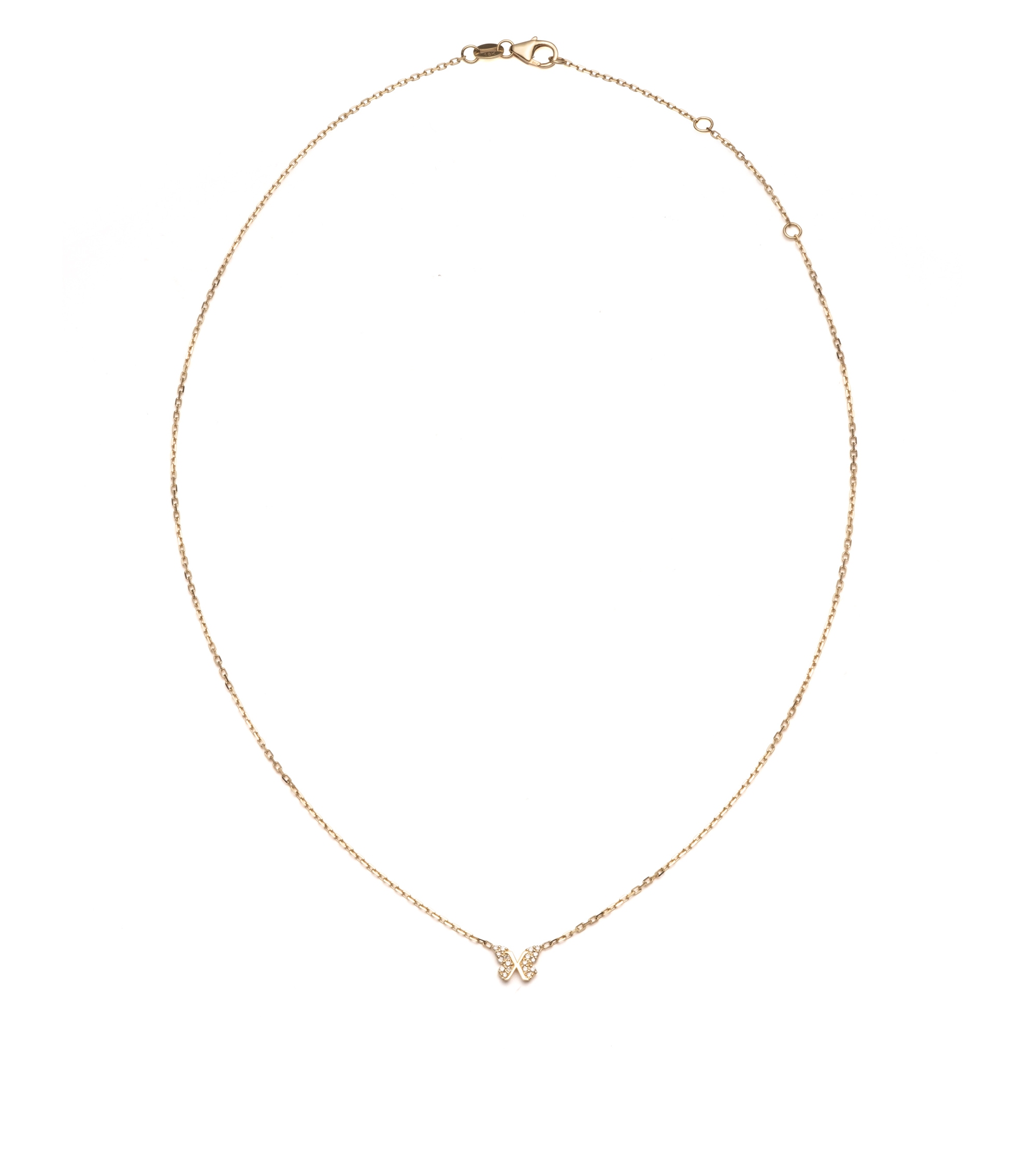 Butterfly Reverie Mini Symbol Stationary Necklace - Elegant Jewelry for Writing, Office & Everyday Wear