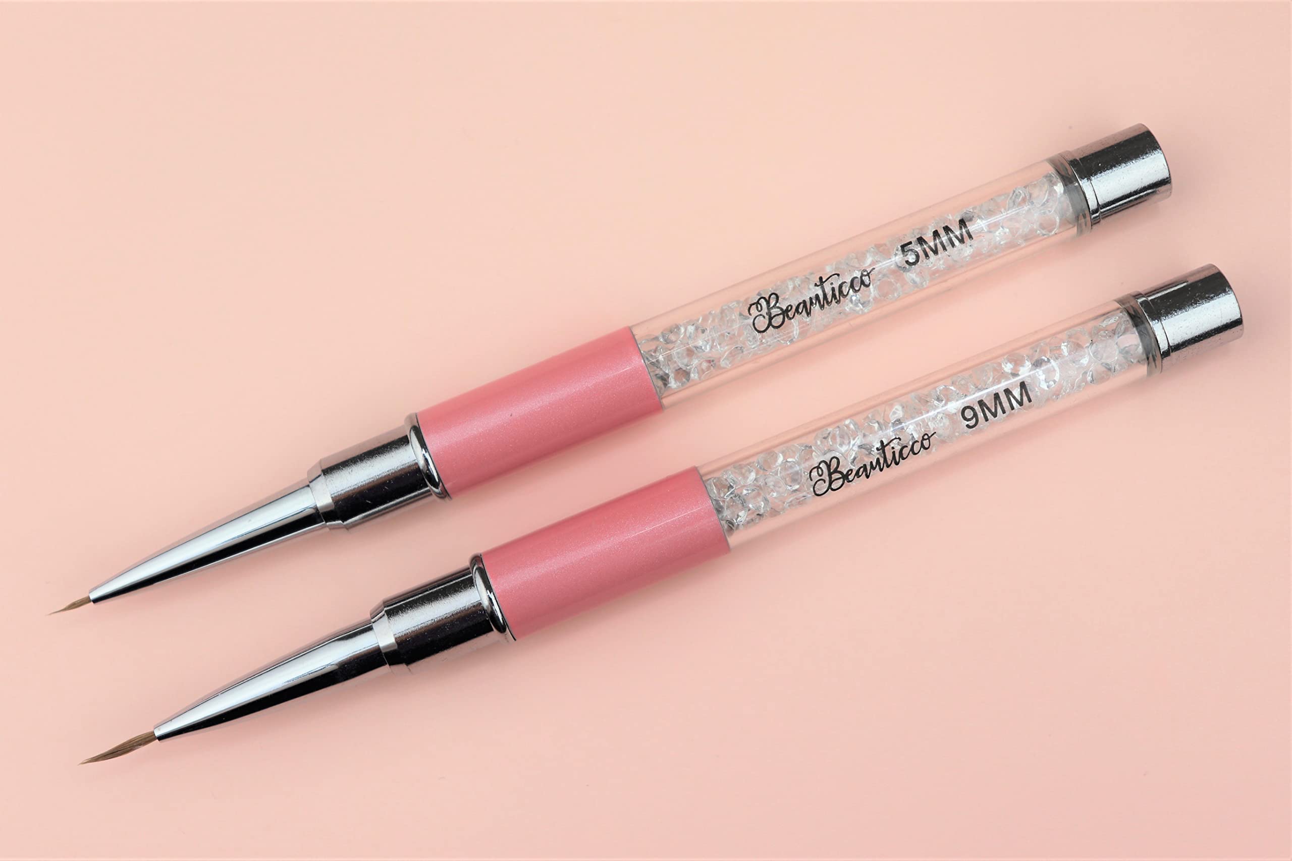 Professional Nail Art Brushes Set - 2 Pcs Detailing & Liner Brushes for DIY & Salon Use | Perfect for Gel Polish, Acrylic Nails & Nail Art Designs | Dotting Tool & Fine Detailer Included
