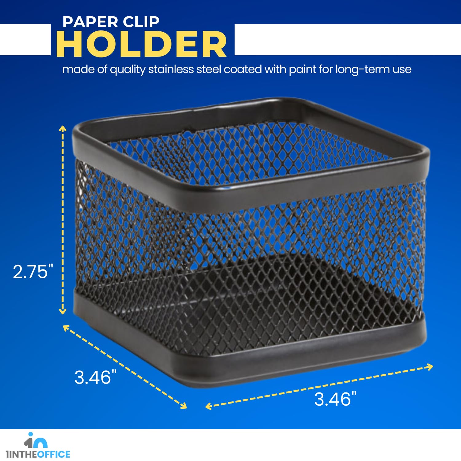 1InTheOffice Mesh Paperclip Holder for Desk - 4 Pack Organizer, Office Desk Accessories for Paper Clips, Binder Clips & Small Supplies - Perfect for Home Office, School or Workspace Organization