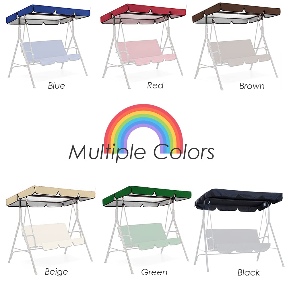 Waterproof UV Block Sun Shade Swing Canopy Replacement Top Cover - 3 Seat Outdoor Swing Chair Canopy for Garden, Patio & Backyard (Blue) | Perfect for Relaxing, Lounging & Outdoor Entertaining