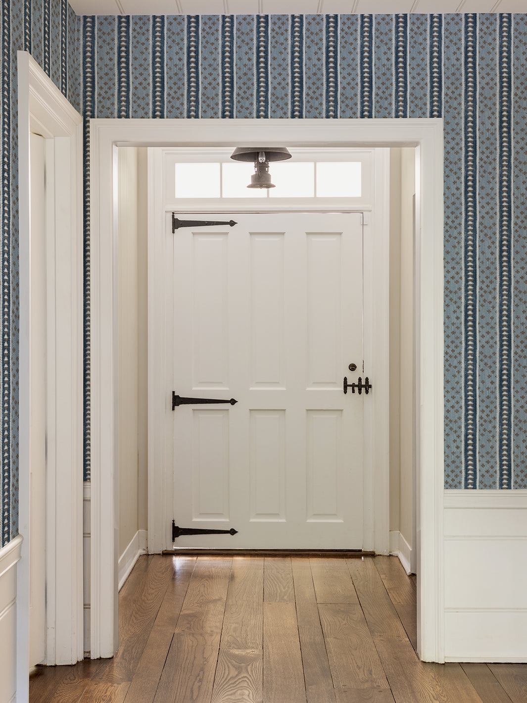 Nathan Turner Northstar Stripe Wallpaper - Blue & Brown Geometric Pattern Peel and Stick Wallpaper for Living Room, Bedroom, or Home Office Decor