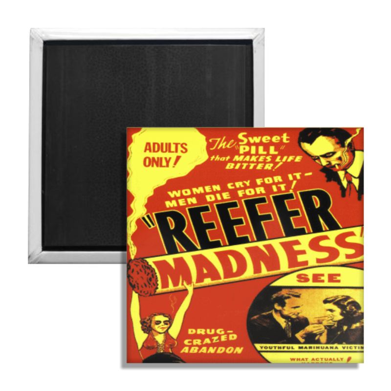 Reefer Madness Vintage Fridge Magnet - Funny Retro Cannabis Decor for Kitchen, Office & Dorm Room - Collectible Novelty Magnet for Refrigerators & Metal Surfaces