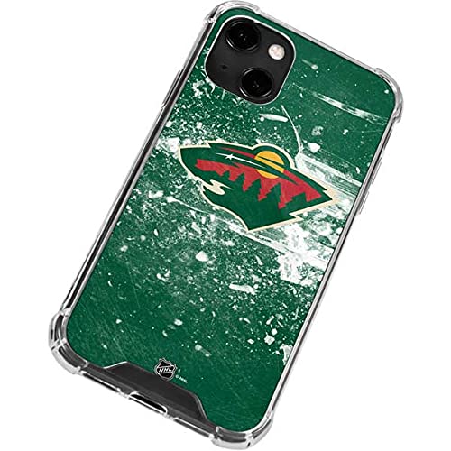 Skinit Clear iPhone 13 Case - Officially Licensed NHL Minnesota Wild Frozen Hockey Design | Slim Protective Phone Cover for iPhone 13 | Perfect for Hockey Fans, Game Days & Everyday Use