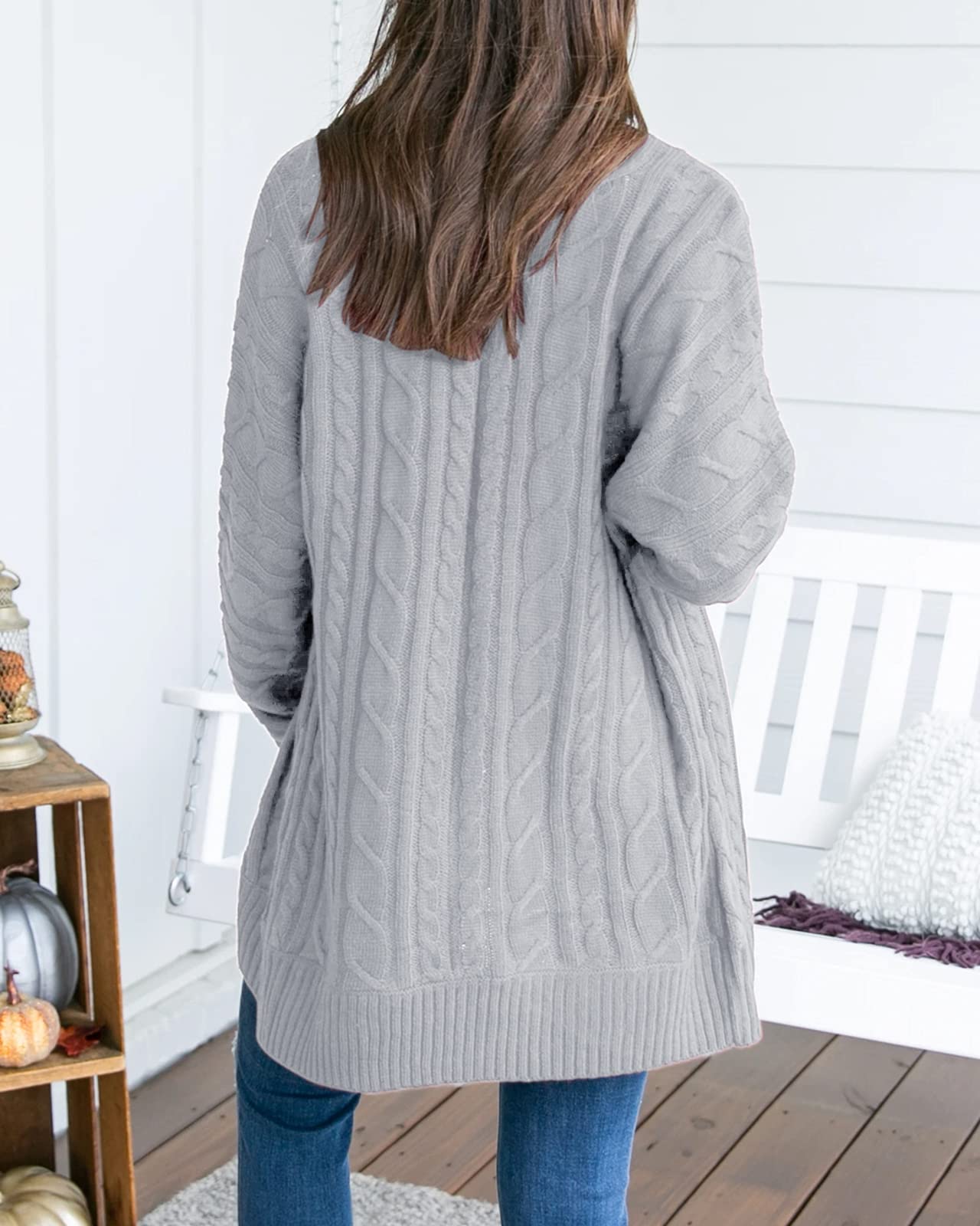 Saodimallsu Women's Loose Open Front Cardigan - Long Sleeve Lightweight Knit Sweater Coat with Pockets | Casual Comfort for Work, Travel & Home