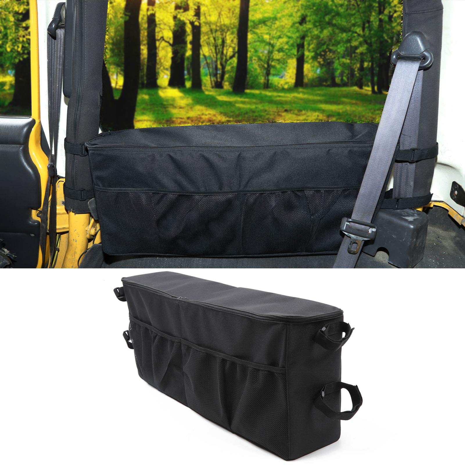JeCar Trunk Organizer Bag - Heavy Duty Storage Accessories for 1997-2006 Jeep Wrangler TJ (Passenger Side) | Perfect for Road Trips, Camping Gear & Car Organization