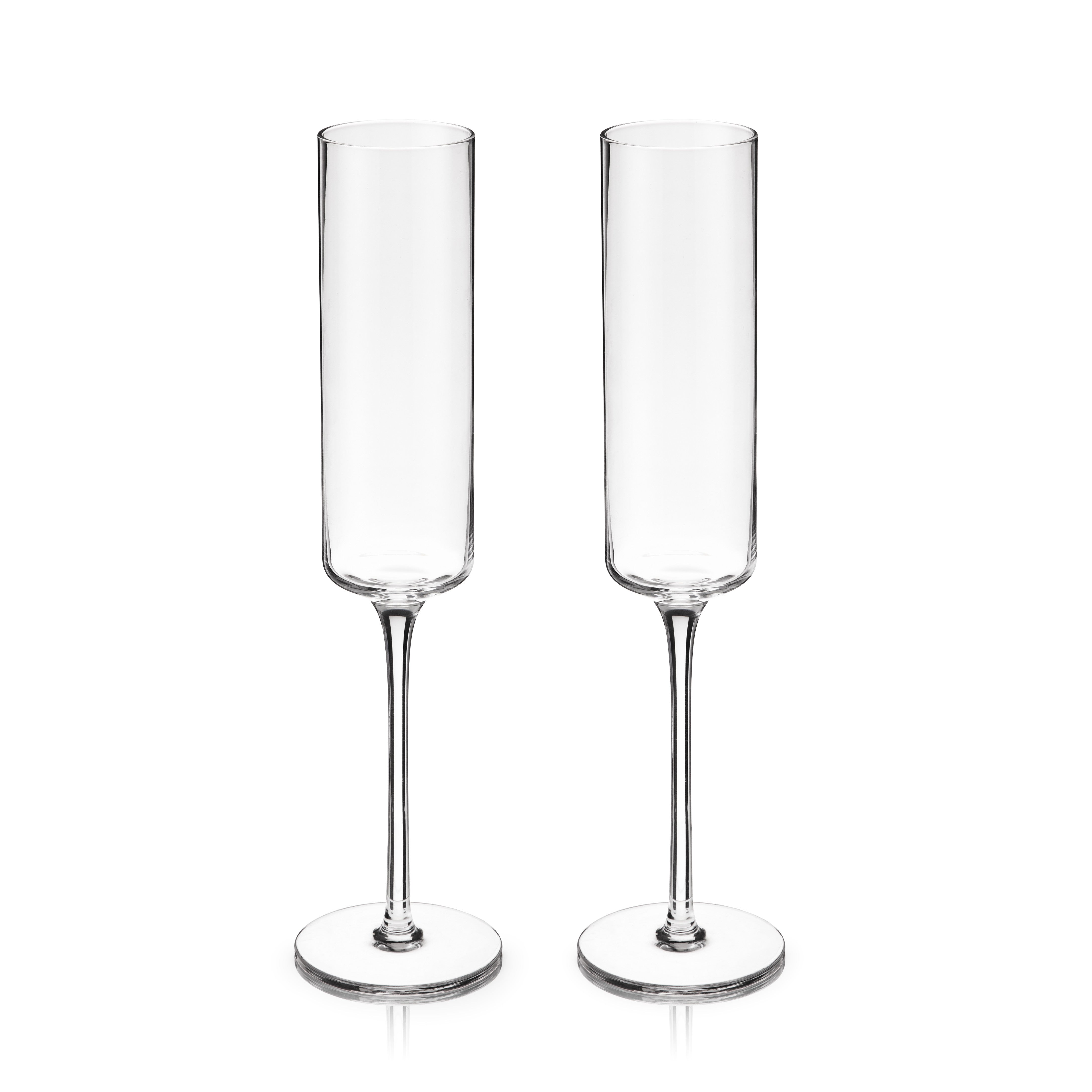 Laurel Crystal Champagne Flutes Set of 2 - Elegant Stemware for Weddings, Anniversaries & Special Occasions - Perfect for Toasting & Celebrations