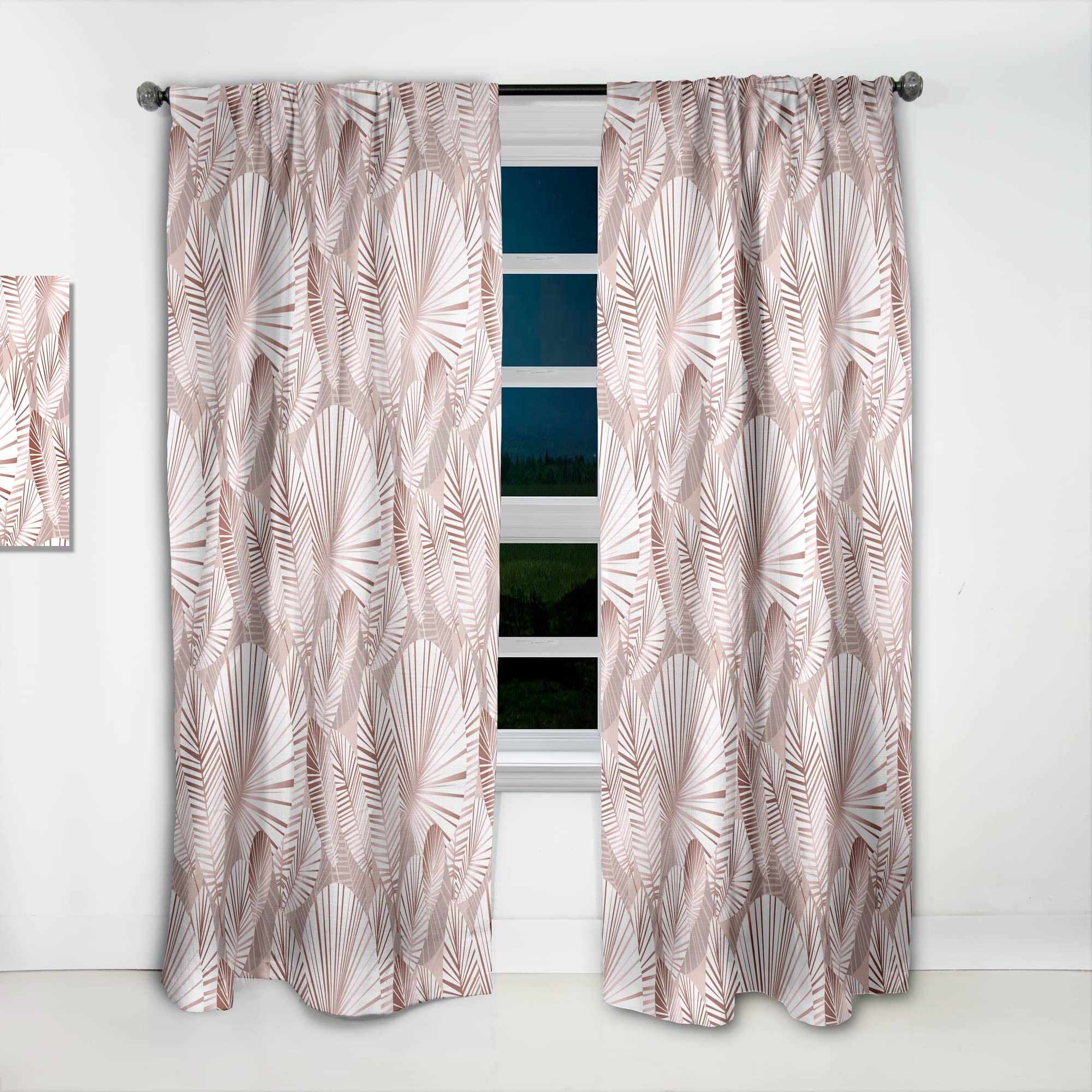 DesignQ Golden Tropical Pattern IV Thermal Insulated Curtains - Single Panel 52x120 Inches - Elegant Bedroom & Living Room Drapes for Home Decor | Perfect for Sun Protection, Privacy & Temperature Control