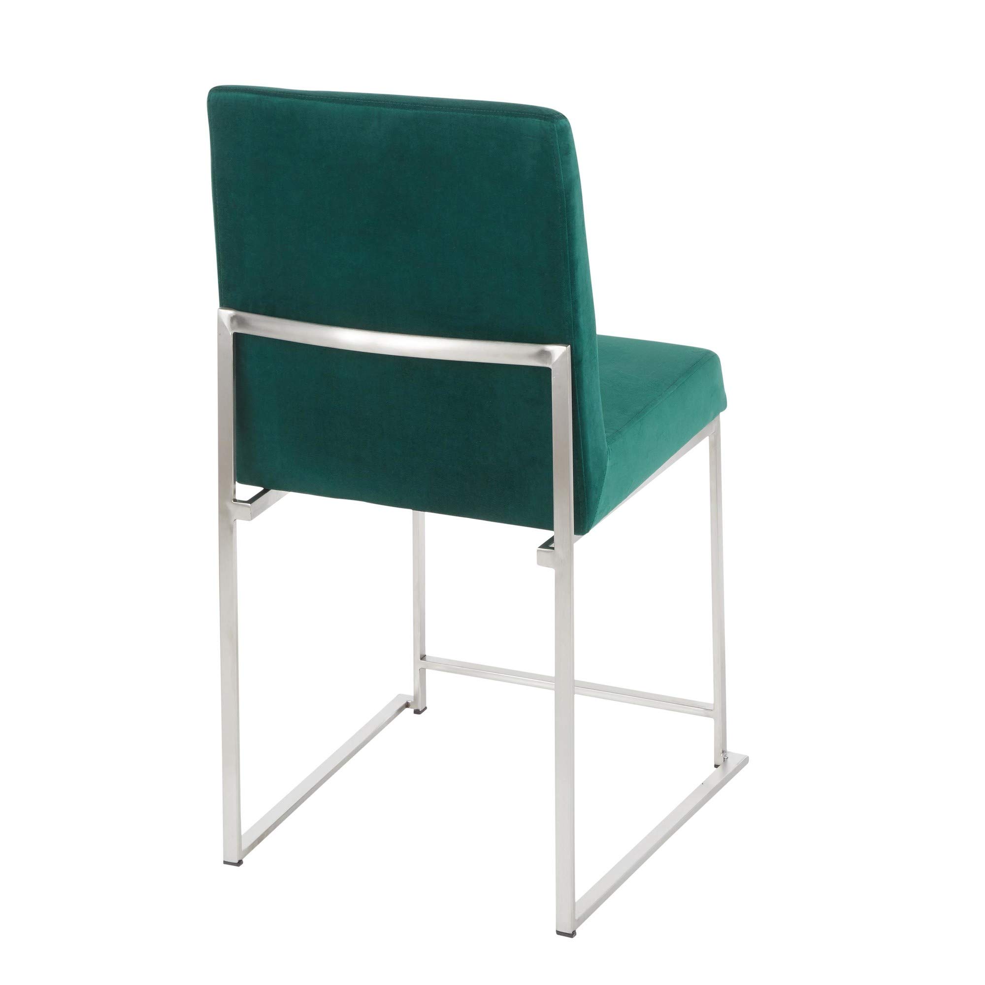 LumiSource High Back Fuji Dining Chair - Modern Upholstered Kitchen & Dining Room Chairs Set of 2 - Comfortable Seating for Family Meals, Dinner Parties & Restaurant Style Decor