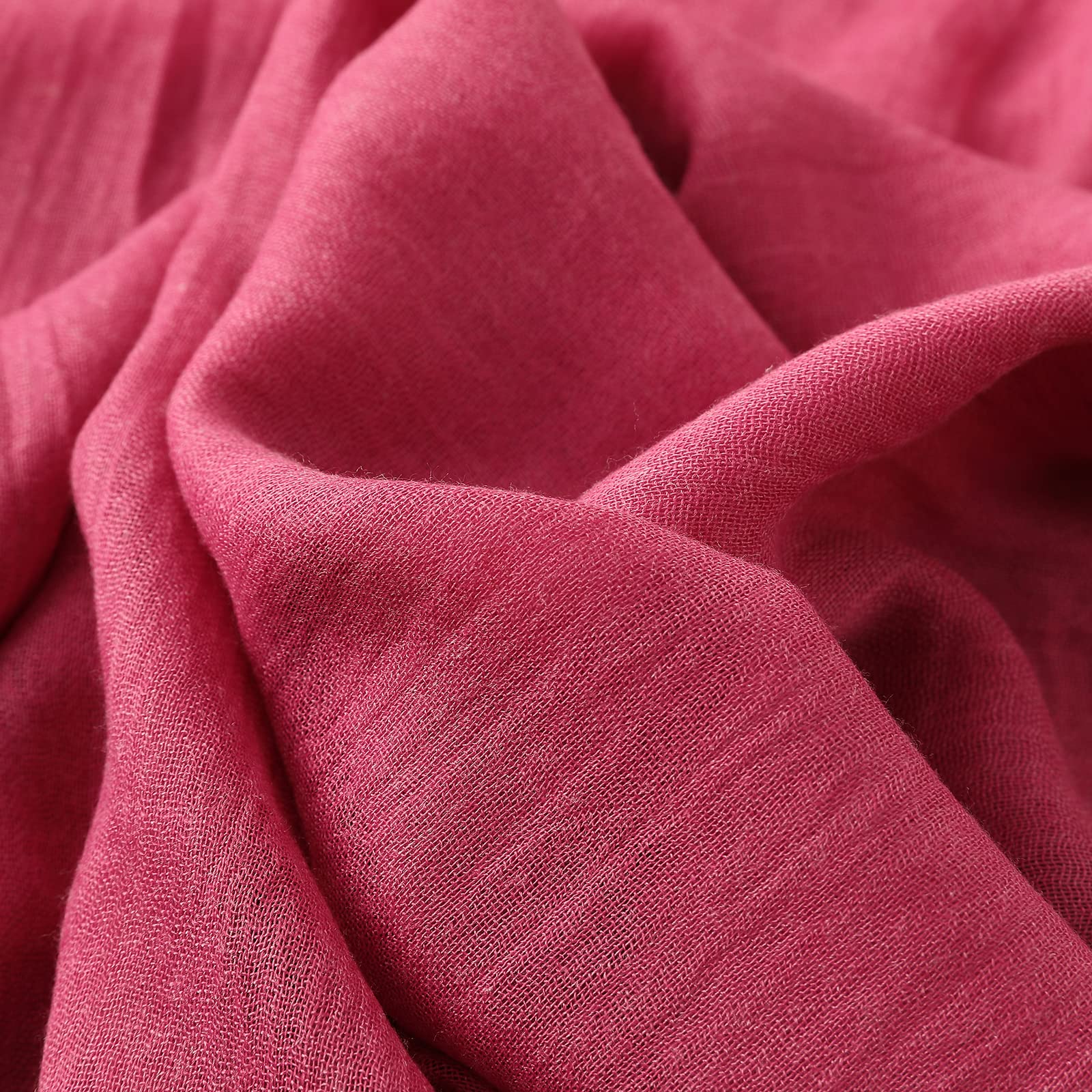 QYMY Solid Color Long Scarf - Lightweight Plain Wrap Shawl for Women, 77x39 Inches, Rose Red - Perfect for Beach, Travel, and Fashion Accessories