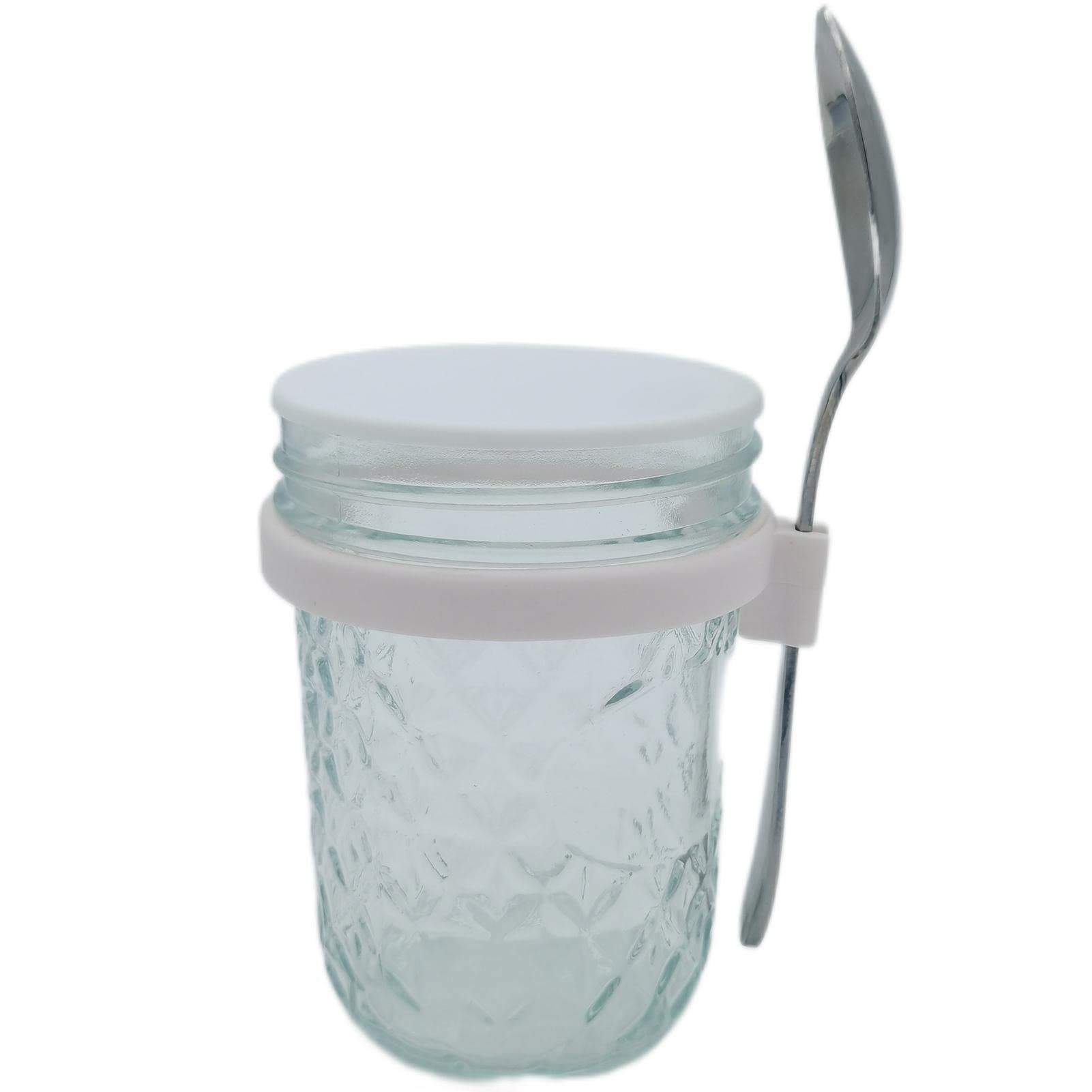 16oz Leakproof Overnight Oats Containers with Lids & Spoon - BPA-Free Mason Jars for Breakfast Meal Prep, Yogurt, Salads & Tea Storage | Perfect for Office Lunch, Gym Snacks & Healthy On-the-Go Eating