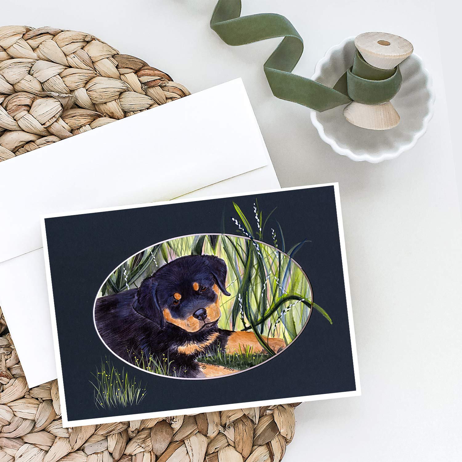 Rottweiler Greeting Cards & Envelopes Set - Pack of 8 Blank A7 Note Cards (5x7 Inches) | Whimsical Dog Lover Stationery for Birthdays, Thank You Notes & Special Occasions