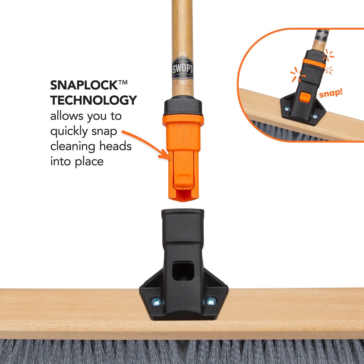 24 Inch Premium Smooth Surface Push Broom Head - Heavy Duty Sweeping for Hardwood Floors, Garages & Driveways - Durable Indoor/Outdoor Cleaning Tool
