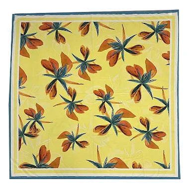 Yellow Spring Swim Sarong Pareo Cover Up - Lightweight Beach Wrap for Women, Floral Print Summer Swimwear Cover-Up, Perfect for Pool, Beach, and Vacation Wear