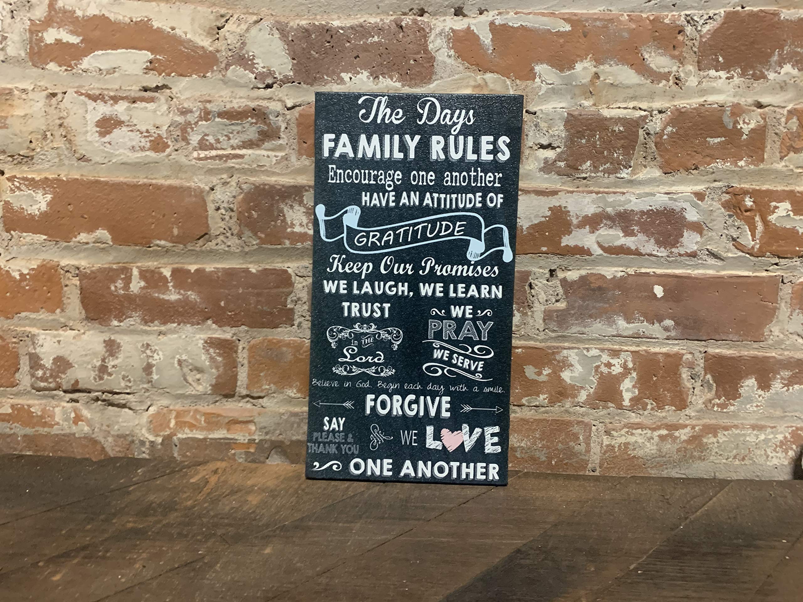 Personalized Family Rules Sign - Custom Wall Decor Plaque & Canvas Art - Unique Christmas, Birthday, Housewarming & Bridal Shower Gift Idea - Perfect for Home, Nursery & Wedding Decor