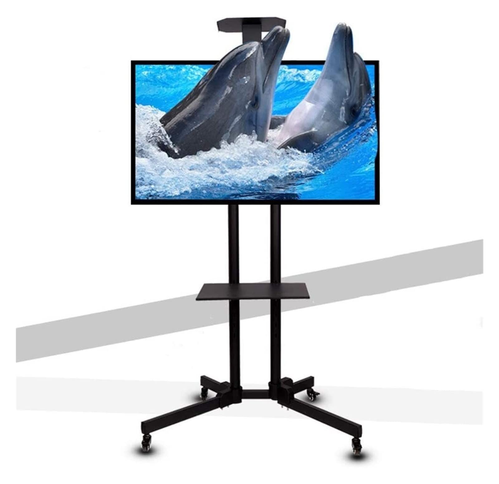 Universal TV Stand with Wheels for 42-85 Inch TVs - Height Adjustable Rolling TV Cart for LCD, LED & Flat Screen TVs | Mobile Floor Stand for Living Room, Bedroom & Home Theater