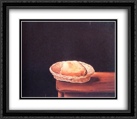 Salvador Dali The Bread Basket Framed Art Print - 32x28 Inches Large Black Ornate Double Mat Wall Decor for Living Room, Dining Room & Office