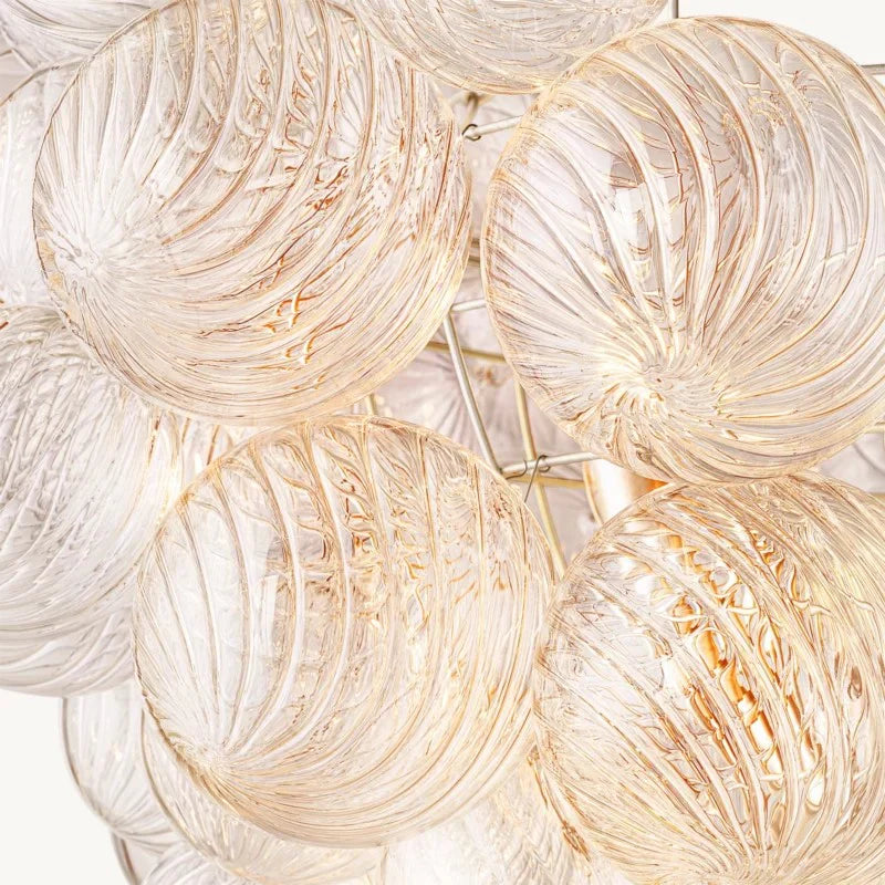 Tammy 24-Inch Round Glass Ball Chandelier - Modern Crystal Ceiling Light Fixture for Dining Room, Bedroom, or Living Room Decor