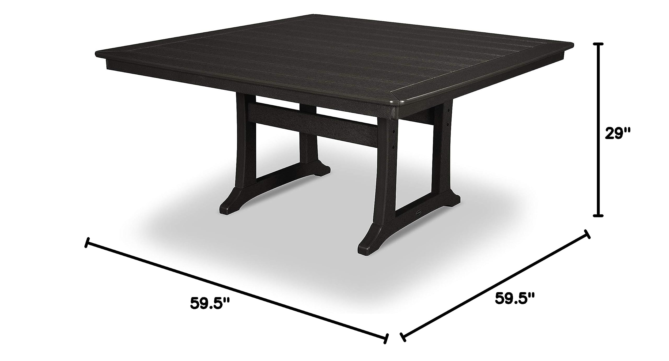 POLYWOOD® Black Outdoor Dining Table - Weather-Resistant, Durable & Low Maintenance - Perfect for Patio, Garden, and Poolside Gatherings
