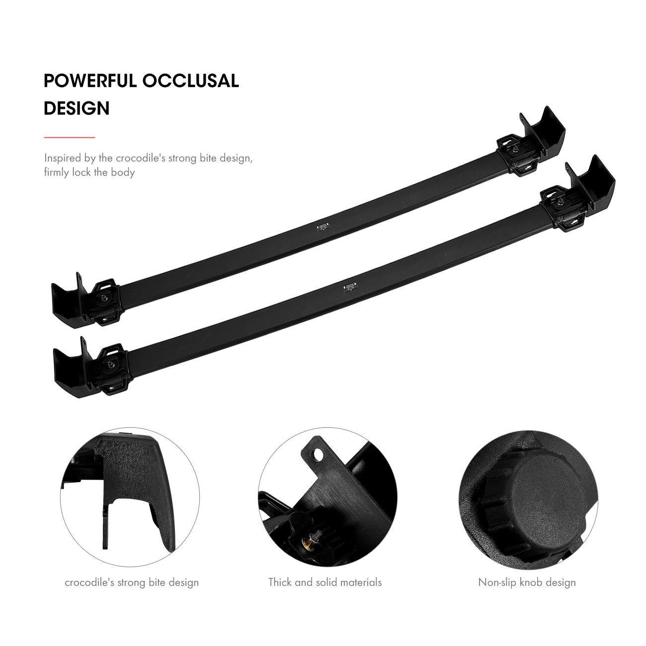 PARTOL Universal Roof Rack Cross Bars for Jeep Compass 2017-2022 & All-New 5-Door SUV Models - Heavy Duty Aluminum Cargo Carrier for Kayak, Canoe, Bike, Ski & Luggage - Perfect for Road Trips, Camping & Outdoor Adventures