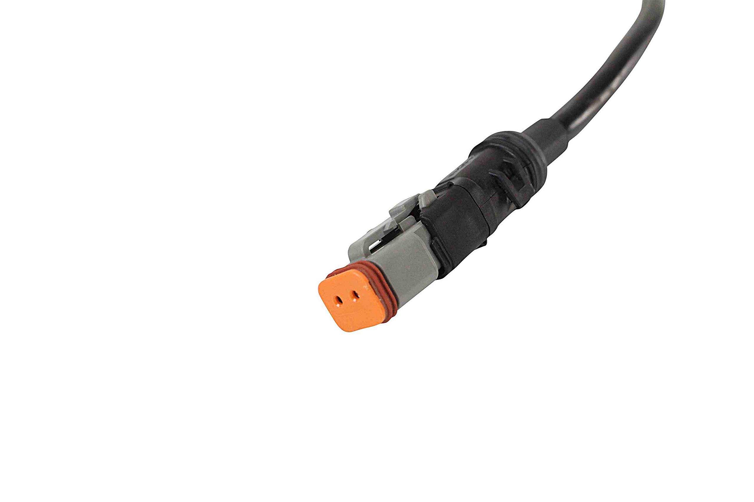 Waterproof 100V-277V AC to 12V DC Transformer - 11A Max Output, IP67 Rated with Straight Blade Wall Plug & 2-Prong Deutsch Connector - Compatible with Golight Series Spotlights for Marine, RV & Off-Road Lighting Applications