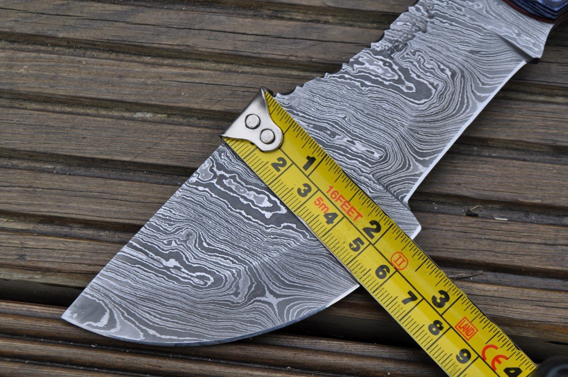 Premium Damascus Steel Hunting Knife with Leather Sheath & Walnut Wood Handle - Outdoor Survival, Camping, Bushcraft, and Hunting Essential Gear