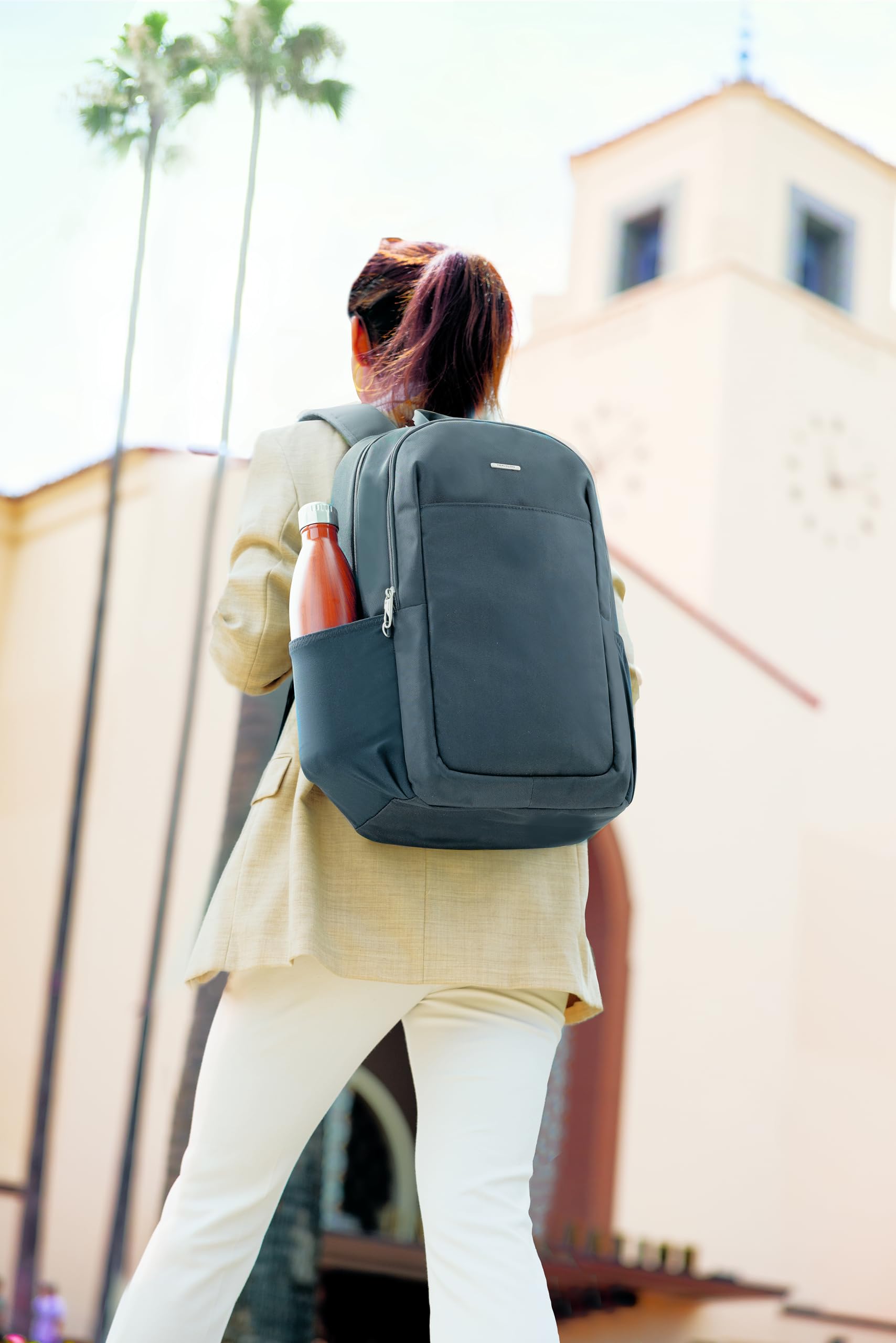 Travelon Classic Journeys 25L Anti-Theft Travel Backpack for Men & Women - Lightweight Carry-On Backpack for Commuting, Hiking & Airplane Travel