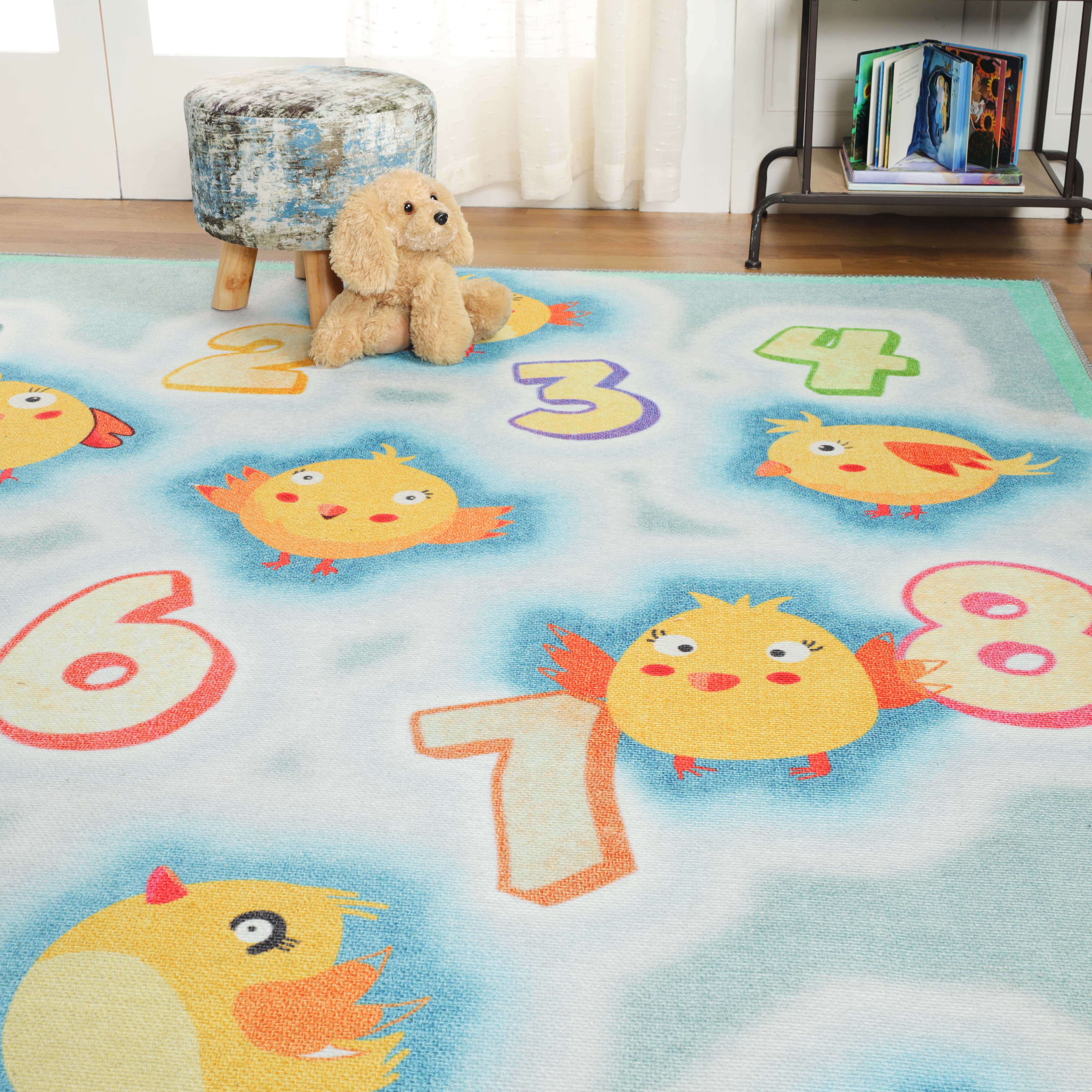 Colorful Non-Slip Playtime Numbers Educational Rug for Kids - Perfect for Nursery, Playroom & Learning Spaces