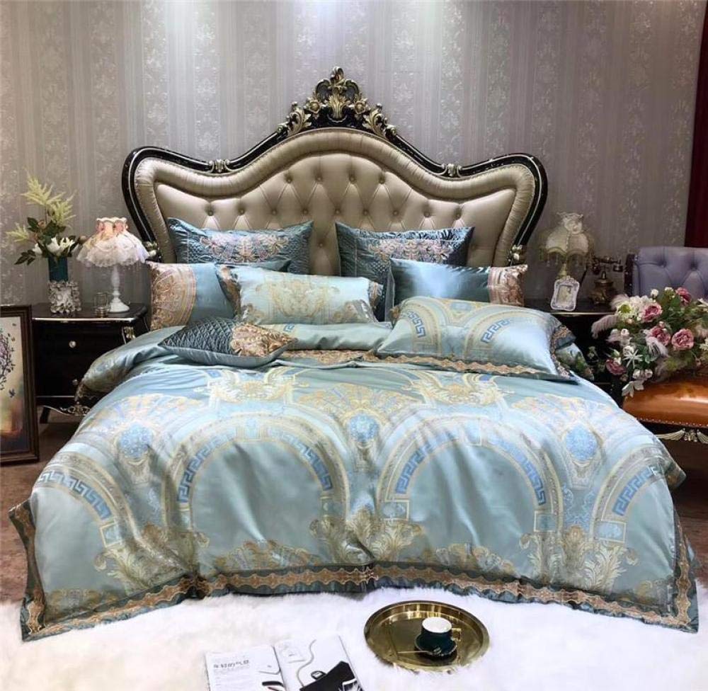 Luxury 4-Piece Satin Silk & Ultra Soft Cotton Duvet Cover Set - Queen/King Size Bedding for Elegant Bedroom Decor | Perfect for Master Suites, Guest Rooms & Luxury Hotels