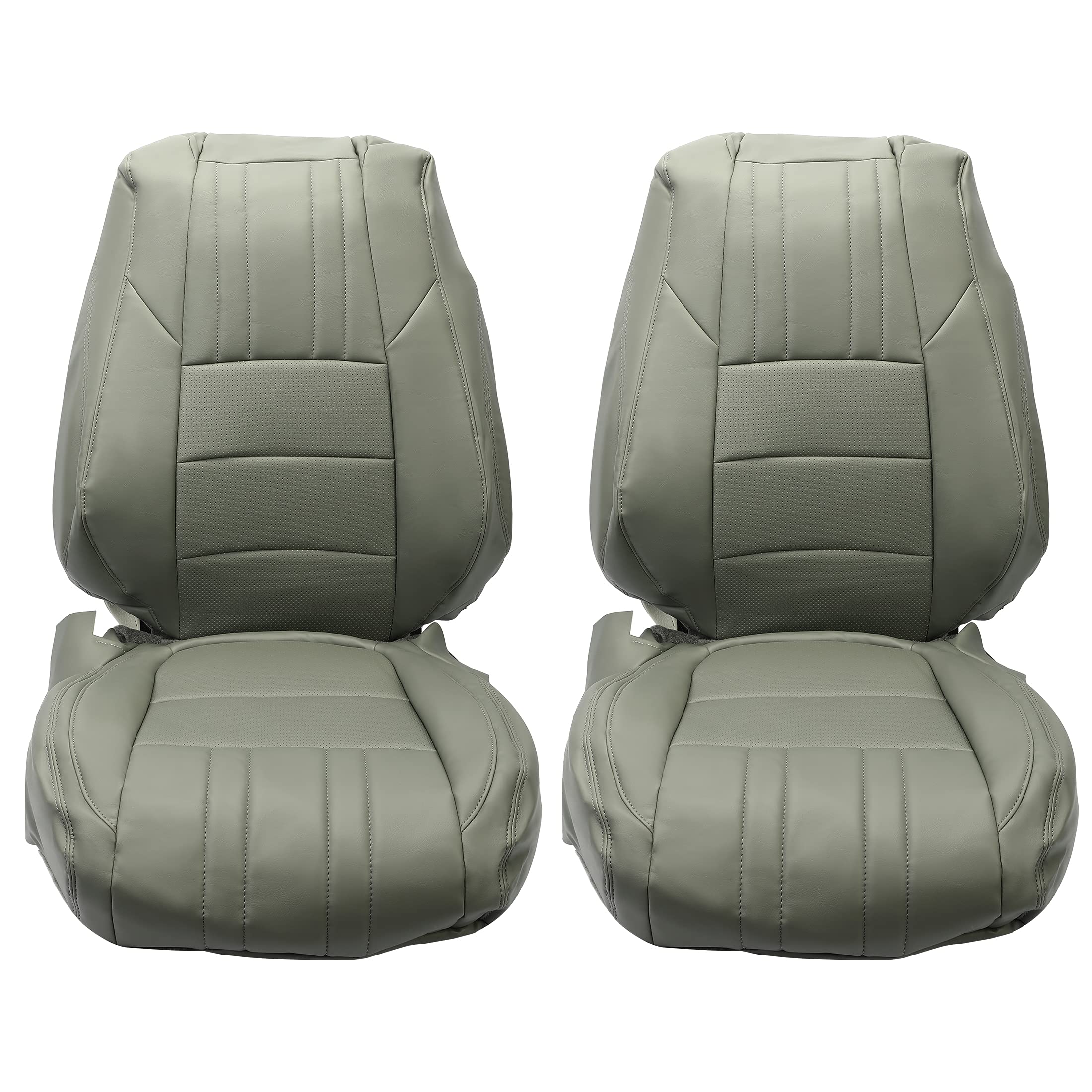 Premium Kojem Full Synthetic Leather Seat Covers for 2018-2021 Honda Accord Sport/EX/Hybrid - Front & Rear Car Seat Protectors (Black Grey) | Waterproof, Anti-Slip & Comfortable | Perfect for Daily Commute, Road Trips & Family Protection