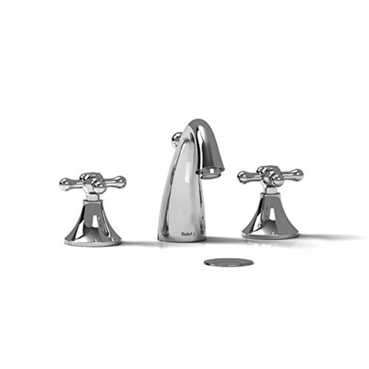 Riobel C-05 MA08 8 Inch Modern Bathroom Faucet - Single Handle Lavatory Sink Faucet with High Arc Spout for Bathroom Vanity, Powder Room & Guest Bath Installation