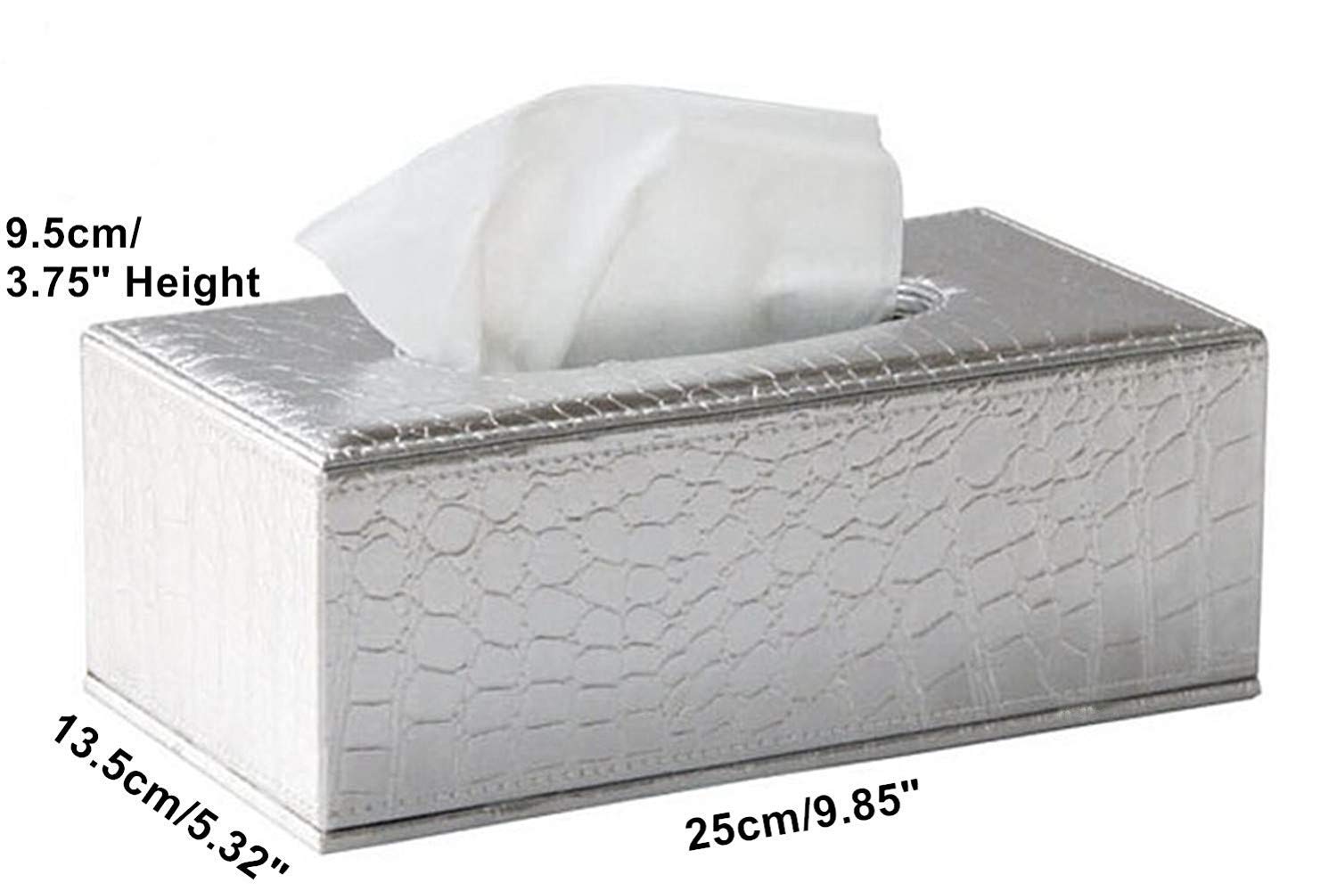Premium PU Leather Rectangular Tissue Box Cover - Red Crocodile Pattern Home Decor for Living Room, Bedroom & Office | Stylish Tissue Holder for Modern Interiors