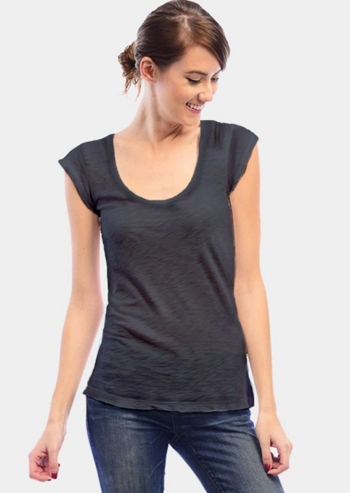 Premium Scoop Neck Fitted T-Shirt for Women | Soft Cotton Made in USA | Perfect for Casual Wear, Layering & Everyday Comfort