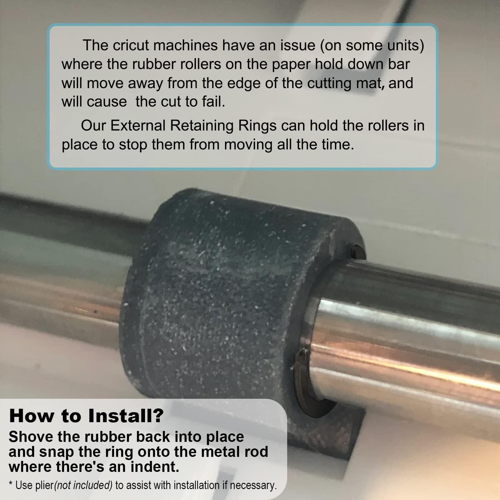 Cricut Maker/Maker 3 Replacement Rubber Roller Set - Mat Guide Rubbers & Retaining Rings - Complete Repair Kit for DIY Craft Machine Maintenance - Perfect for Vinyl Cutting & Scrapbooking Projects