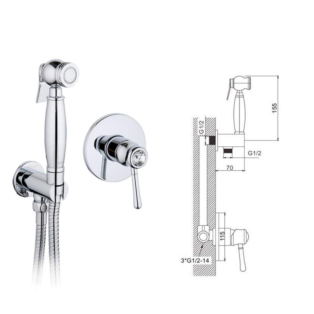 Premium Brass Handheld Toilet Sprayer with Hot & Cold Water - Chrome Bathroom Bidet Sprayer for Feminine Hygiene, Baby Cloth Diaper Cleaning & Plant Watering - Perfect for Home, Nursery & Garden Use