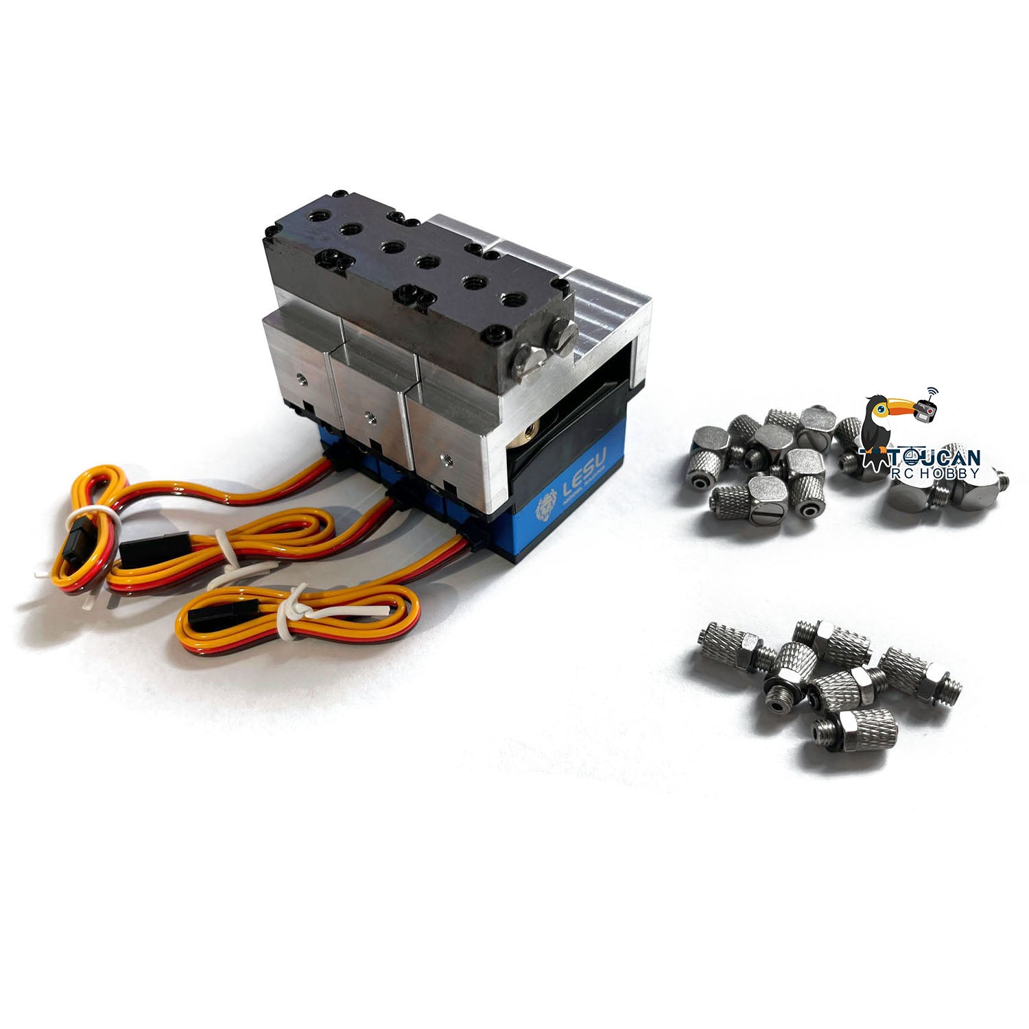 1/14 LESU Metal Reversing Valve - 1/2/3/4/5/6 Channel Directional Control Valve Servo for RC Hydraulic Dump Truck, Loader, Excavator - Perfect for DIY RC Construction Vehicle Models and Hydraulic System Upgrades