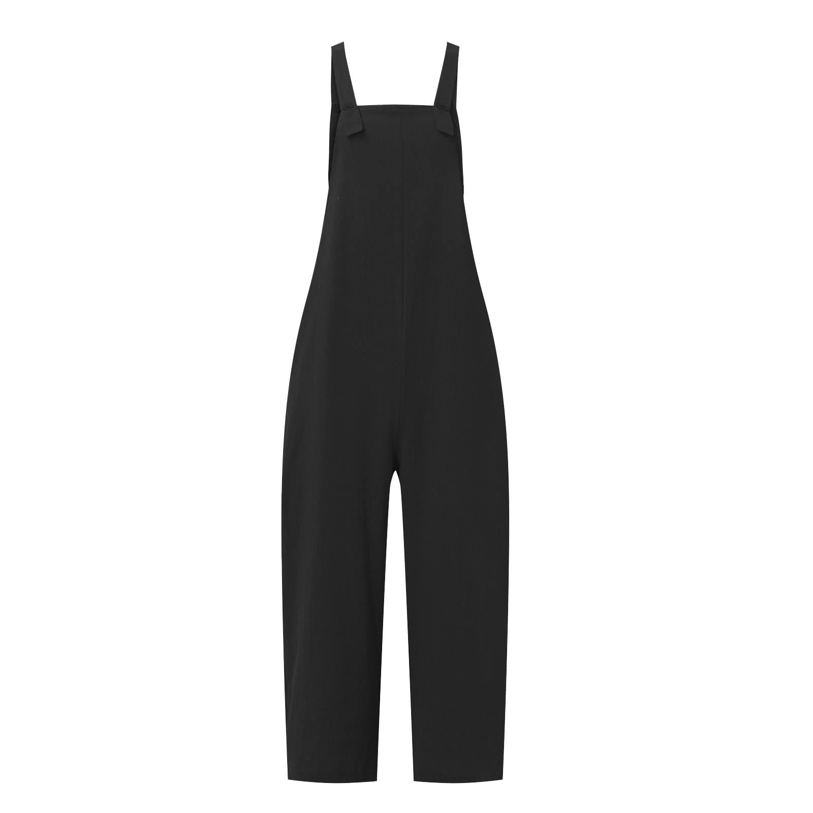 Women's Casual Cotton Cropped Loose Jumpsuit - Comfortable Bib Overalls for Everyday Wear | Perfect for Spring, Summer, and Outdoor Activities