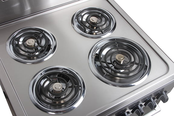 Avanti ERU240P3S 24 Inch Electric Range Stove - Compact Kitchen Appliance for Small Spaces, Apartments & RVs - 4 Burner Cooktop with Oven, Perfect for Baking, Roasting & Everyday Cooking