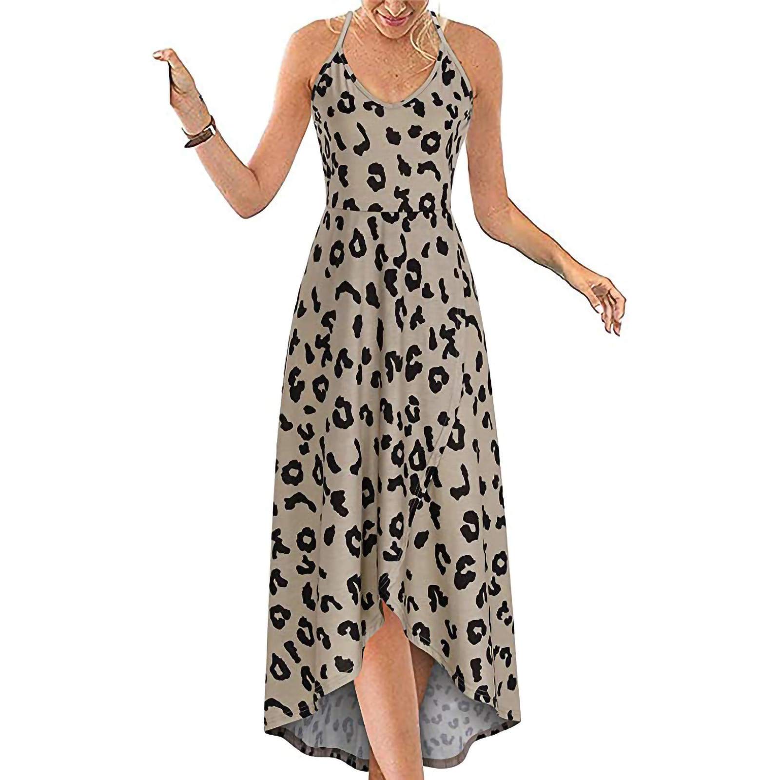 OMGYST Women's Vintage Floral Sunflower Sleeveless Swing Dress - Casual Boho Beach Maxi Dress for Summer, Vacations & Outdoor Festivals