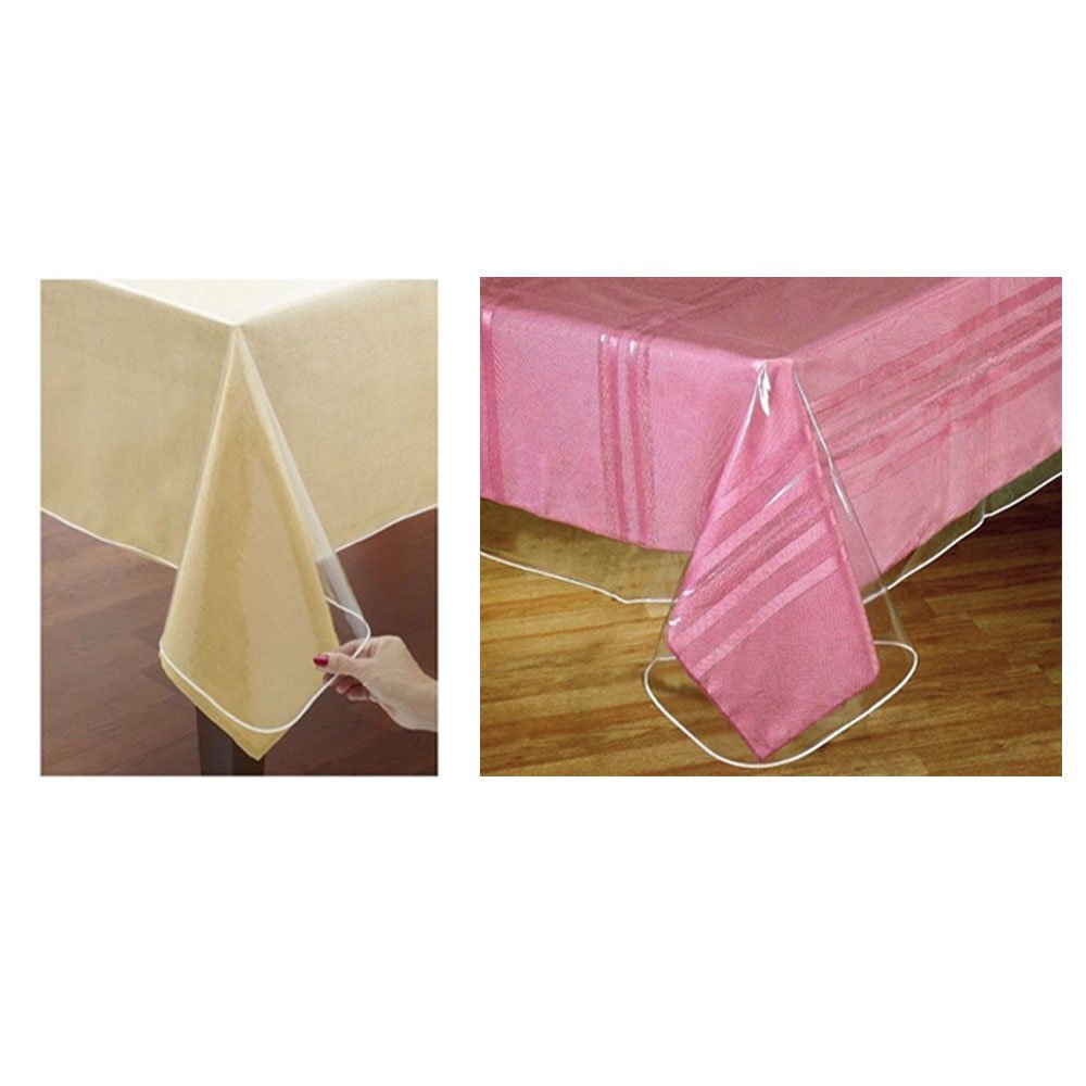 Heavy Clear Vinyl Tablecloth Protector 54x54 - Perfect for Dining & Parties