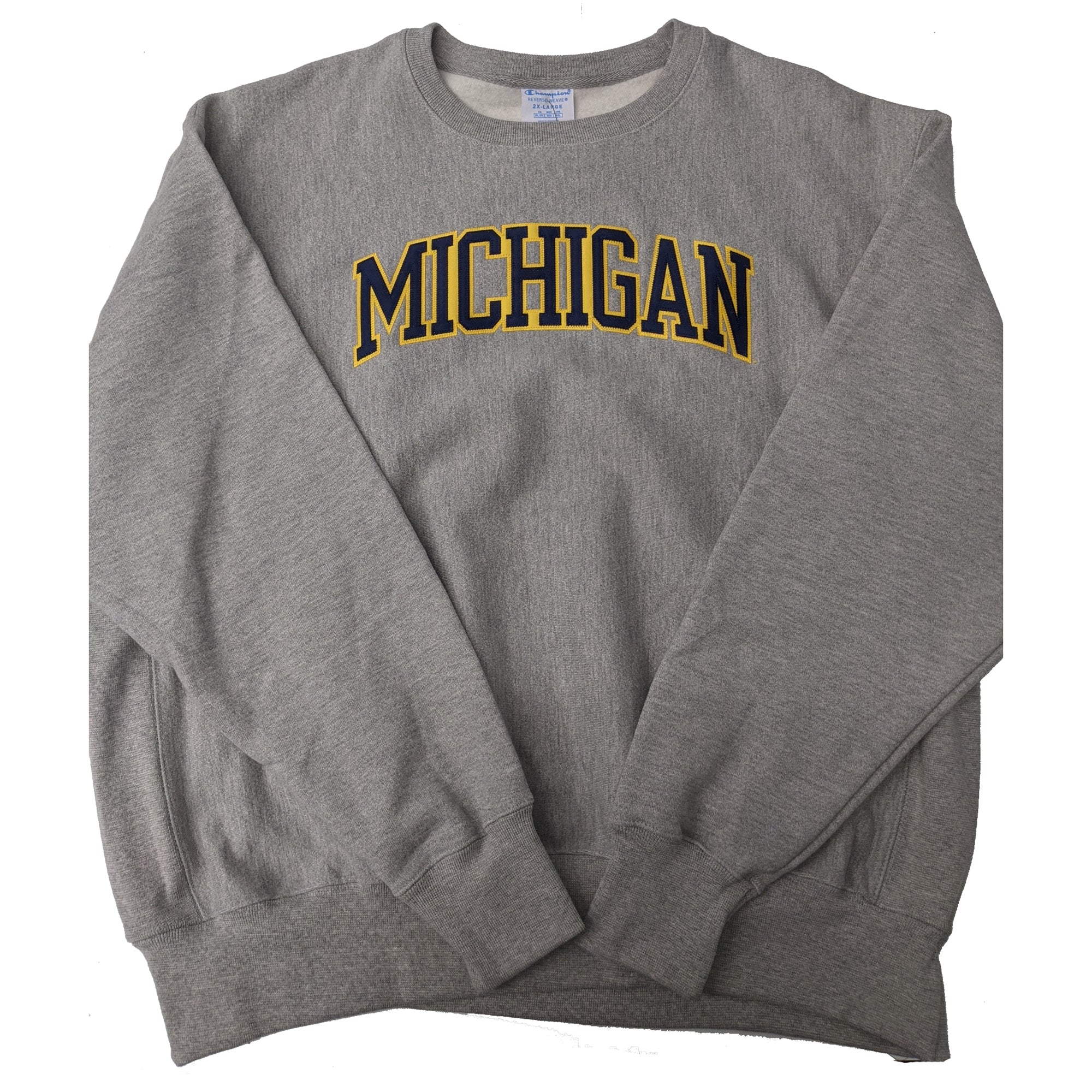 Champion University of Michigan Reverse Weave Men's Crewneck Sweatshirt - Comfortable College Apparel for Casual Wear & Game Day Outfits