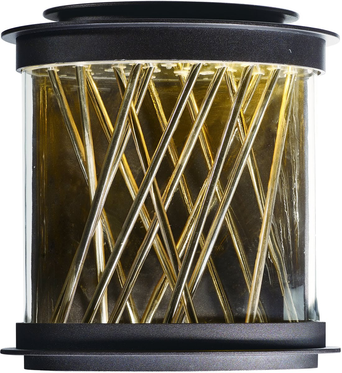 11H Bedazzle LED Outdoor Wall Light Lantern in Galaxy Bronze & French Gold - Weatherproof Exterior Lighting for Porch, Garden, and Patio Decor