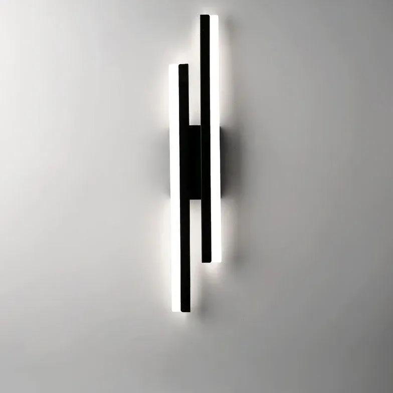 Minimalist Double Linear Dimmable Modern Wall Lights - Contemporary LED Wall Sconce for Bedroom, Living Room, Hallway Lighting - Adjustable Brightness for Ambience and Task Lighting