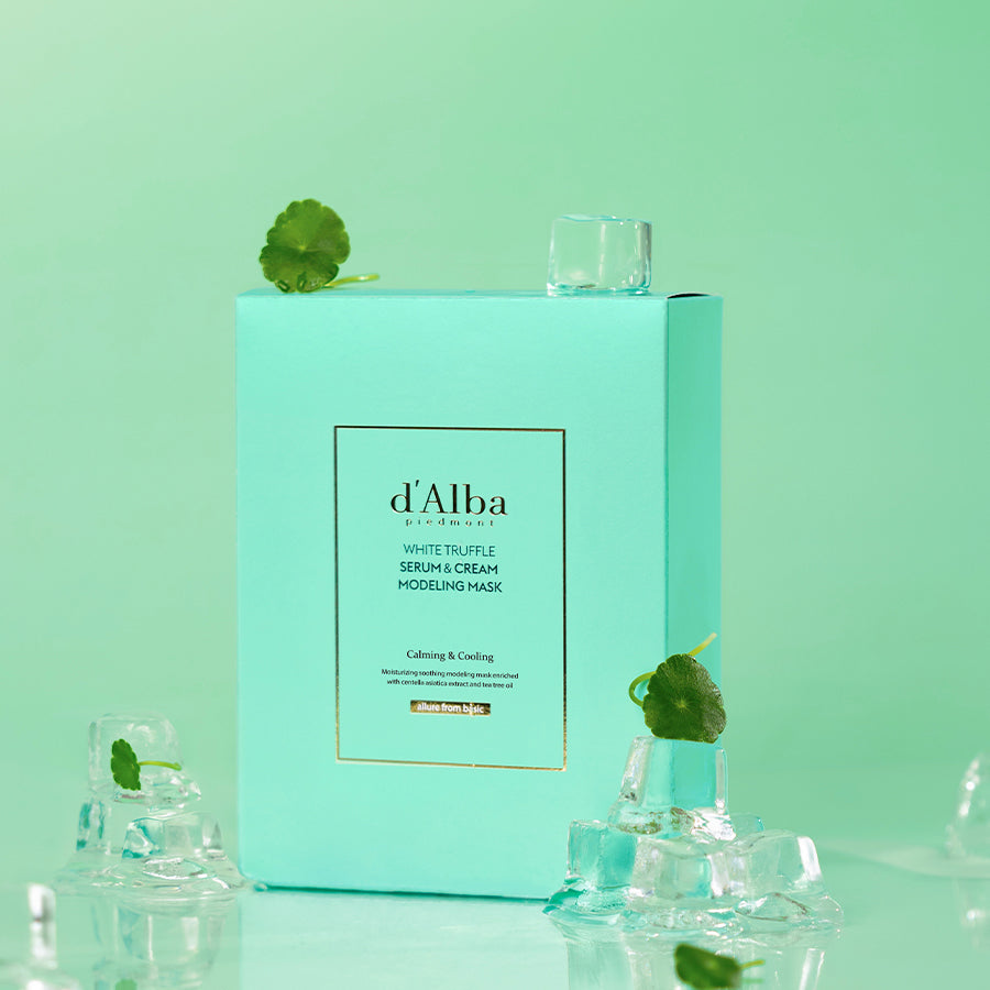 d'Alba White Truffle Serum & Cream Modeling Mask 66g (4-Pack) - Korean Skincare for Hydration & Anti-Aging - Perfect for Spa Night & Self-Care Routine