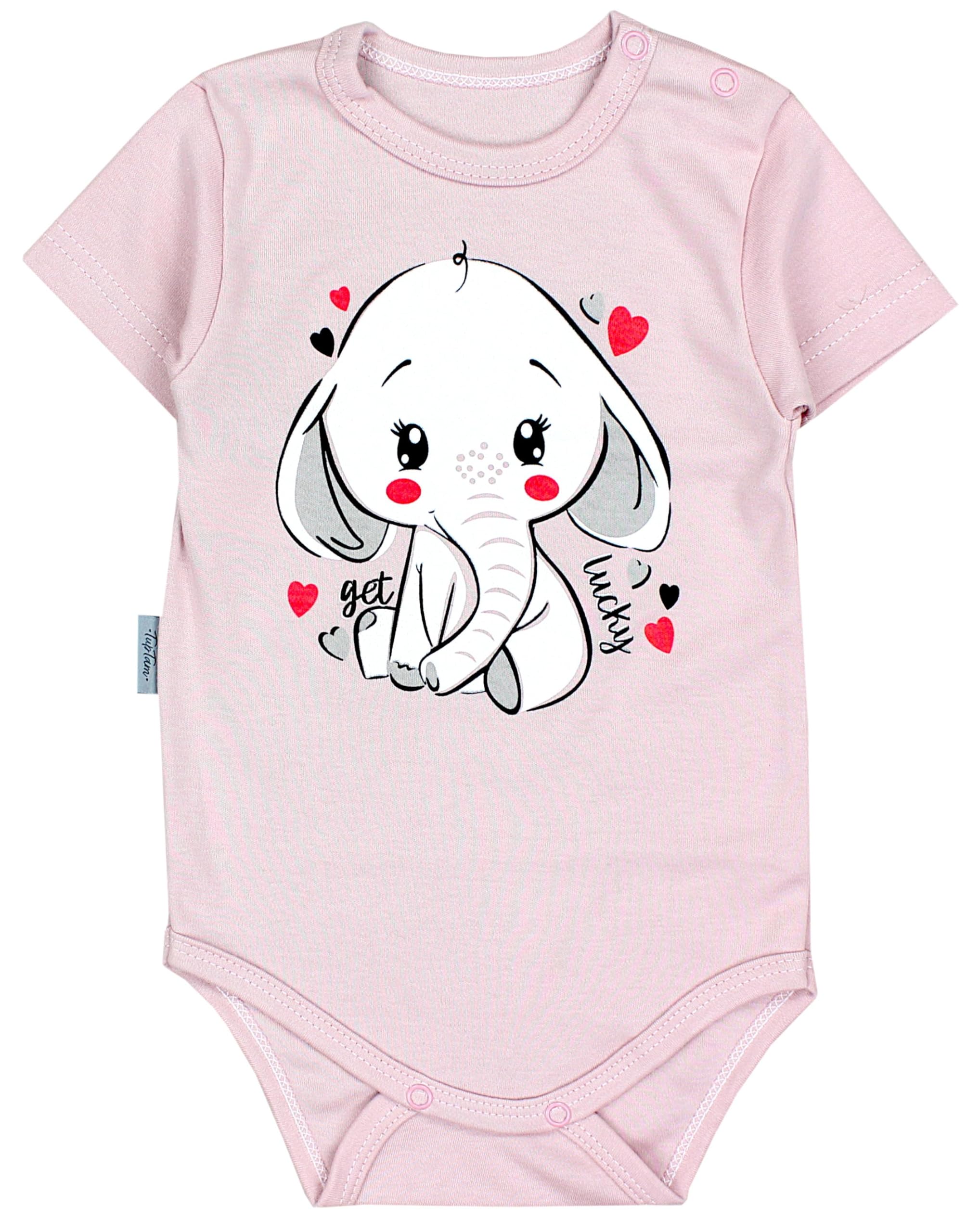 TupTam 5-Pack Baby Short Sleeve Bodysuits - Soft Cotton Onesies with Cute Prints for Boys & Girls | Perfect for Newborns, Infants & Toddlers (0-24 Months) | Great for Daily Wear, Playtime & Photo Shoots