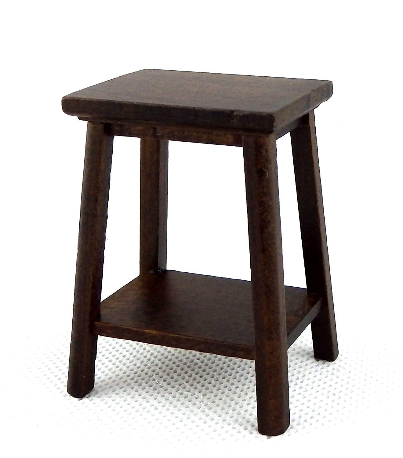 Melody Jane Dolls Houses Dark Oak Fern Stand Plant Pedestal - 1:12 Scale Miniature Furniture for Dollhouse Decor | Perfect for Victorian Style Homes, Fairy Gardens & Model Displays