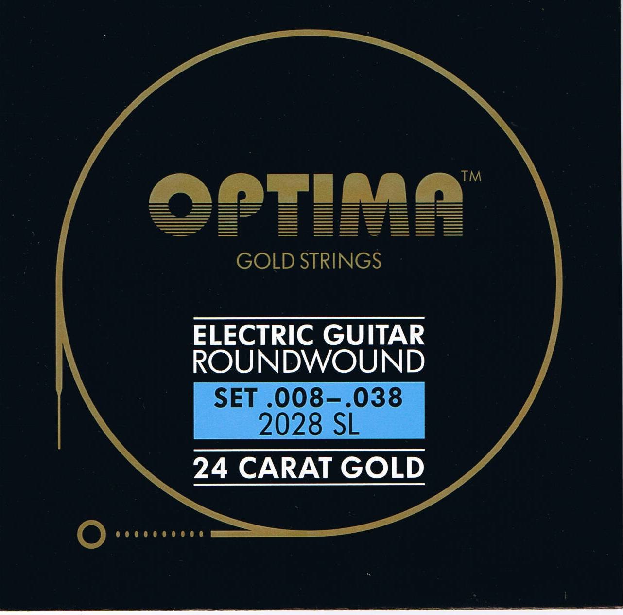 Optima 24K Gold Plated Electric Guitar Strings .008-.038 Gauge Set - Premium Bright Tone for Rock, Blues & Jazz - Perfect for Stage Performance & Studio Recording
