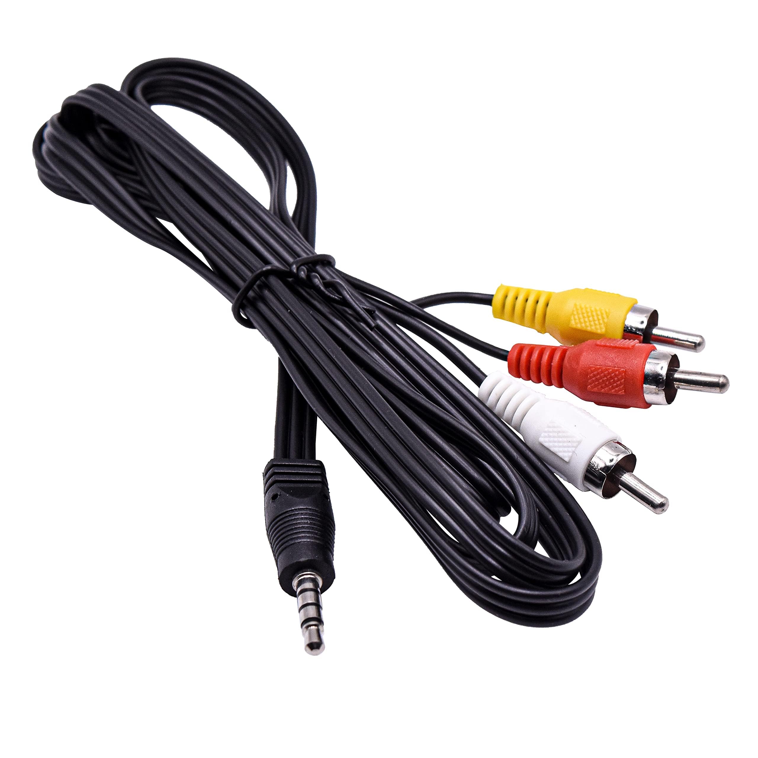 HQRP AV Audio Video Cable for Canon VIXIA HG21, HV20, HV30, HV40, XH A1, XH A1S Camcorders - High-Quality Replacement Cord for Video Recording & Playback
